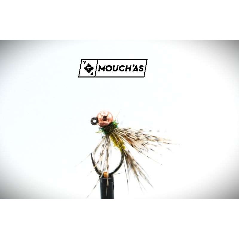 nymphe-tungstene-jig-hackle-olive-cuivre-mouchas